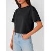 imageTrendy Queen Womens Crop Tops Short Sleeve TShirts Acid Wash Casual Summer Clothes Trendy Comfy 2025 Workout Baggy Soft TeesBlack