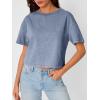 imageTrendy Queen Womens Crop Tops Short Sleeve TShirts Acid Wash Casual Summer Clothes Trendy Comfy 2025 Workout Baggy Soft TeesBlue