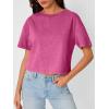 imageTrendy Queen Womens Crop Tops Short Sleeve TShirts Acid Wash Casual Summer Clothes Trendy Comfy 2025 Workout Baggy Soft TeesHotpink
