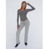 imageTrendy Queen Womens Long Sleeve Shirts Crop Tops Fall Fashion 2025 Square Neck Going Out Basics Tees Y2k ClothesLight Gray