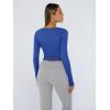imageTrendy Queen Womens Long Sleeve Shirts Crop Tops Fall Fashion 2025 Square Neck Going Out Basics Tees Y2k ClothesRoyal Blue