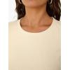 imageTrendy Queen Womens Short Sleeve Shirts Crewneck Ribbed Knit Slim Fitted TShirt Summer Basic Tee 2025 TopsBeige