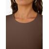 imageTrendy Queen Womens Short Sleeve Shirts Crewneck Ribbed Knit Slim Fitted TShirt Summer Basic Tee 2025 TopsBrown