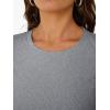 imageTrendy Queen Womens Short Sleeve Shirts Crewneck Ribbed Knit Slim Fitted TShirt Summer Basic Tee 2025 TopsGrey
