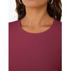 imageTrendy Queen Womens Short Sleeve Shirts Crewneck Ribbed Knit Slim Fitted TShirt Summer Basic Tee 2025 TopsWine