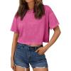 imageTrendy Queen Womens Crop Tops Short Sleeve TShirts Acid Wash Casual Summer Clothes Trendy Comfy 2025 Workout Baggy Soft TeesHotpink