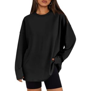 imageTrendy Queen Womens Oversized Sweatshirt Pullover Long Sleeve Shirts Casual Fall Fashion 2025 Winter ClothesBlack