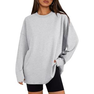 imageTrendy Queen Womens Oversized Sweatshirt Pullover Long Sleeve Shirts Casual Fall Fashion 2025 Winter ClothesGrey