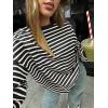 imageTrendy Queen Womens Oversized Crewneck Striped Sweatshirt