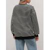 imageTrendy Queen Womens Oversized Crewneck Striped Sweatshirt