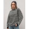 imageTrendy Queen Womens Oversized Crewneck Striped Sweatshirt
