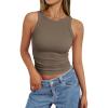 imageTrendy Queen Womens Tank Summer Tops Workout Sleeveless Shirts Going Out Spring Beach Vacation Oufits Fashion ClothesCoffee