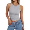 imageTrendy Queen Womens Tank Summer Tops Workout Sleeveless Shirts Going Out Spring Beach Vacation Oufits Fashion ClothesGrey