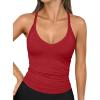 imageTrendy Queen Womens Workout Tank Tops Racerback Summer 2025 Camisole Top V Neck Ribbed Sleeveless Beach Fashion ClothesRed