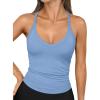 imageTrendy Queen Womens Workout Tank Tops Racerback Summer 2025 Camisole Top V Neck Ribbed Sleeveless Beach Fashion ClothesSkyblue