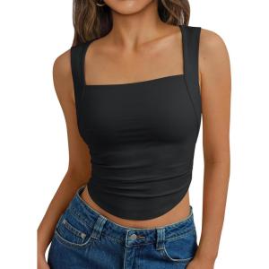 imageTrendy Queen Womens Summer Tank Tops Going Out Crop Shirts Square Neck Cute Y2k Fashion Clothes Spring Outfits 2025