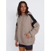 imageTrendy Queen Womens Oversized Hoodies Color Block Fall Fashion 2025 Casual Long Sleeve Sweatshirts Y2k Winter ClothesCoffee Grey