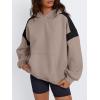 imageTrendy Queen Womens Oversized Hoodies Color Block Fall Fashion 2025 Casual Long Sleeve Sweatshirts Y2k Winter ClothesCoffee Grey
