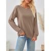imageTrendy Queen Womens Sweatshirts Crewneck Hoodies Casual Sweaters Long Sleeve Tops Fall Fashion Outfits Winter Clothes 2025Khaki