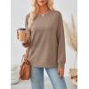imageTrendy Queen Womens Sweatshirts Crewneck Hoodies Casual Sweaters Long Sleeve Tops Fall Fashion Outfits Winter Clothes 2025Khaki