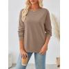 imageTrendy Queen Womens Sweatshirts Crewneck Hoodies Casual Sweaters Long Sleeve Tops Fall Fashion Outfits Winter Clothes 2025Khaki