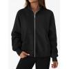 imageTrendy Queen Womens Zip Up Hoodies Oversized Crewneck Sweatshirts Casual Jackets Y2k Clothes Fall Fashion Outfits 2025Black