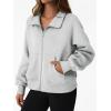 imageTrendy Queen Womens Zip Up Hoodies Oversized Crewneck Sweatshirts Casual Jackets Y2k Clothes Fall Fashion Outfits 2025Grey