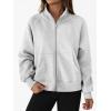 imageTrendy Queen Womens Zip Up Hoodies Oversized Crewneck Sweatshirts Casual Jackets Y2k Clothes Fall Fashion Outfits 2025Grey