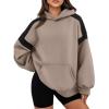 imageTrendy Queen Womens Oversized Hoodies Color Block Fall Fashion 2025 Casual Long Sleeve Sweatshirts Y2k Winter ClothesCoffee Grey