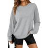 imageTrendy Queen Womens Sweatshirts Crewneck Hoodies Casual Sweaters Long Sleeve Tops Fall Fashion Outfits Winter Clothes 2025Grey