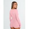 imageTrendy Queen Womens Two Piece Sets Lounge 2 Piece Outfits Ribbed Knit Shorts and Long Sleeve Button Down Top Tracksuit 2024Pink