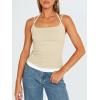 imageTrendy Queen Womens Camisole Y2K Tops Adjustable Spaghetti Strap Tank Tops Cute Going Out Crop Tops Summer Blouses BlackApricot