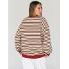 imageTrendy Queen Oversized Sweatshirt for Women 2025 Summer Crewneck Striped Long Sleeve Shirts Hoodies Cute Top Y2K OutfitsBrownwhite01