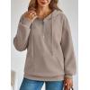 imageTrendy Queen Womens Hoodies Fleece Fashion Half Zip Sweatshirts Cute Y2k Fall Clothes 2025Coffeegrey