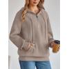 imageTrendy Queen Womens Hoodies Fleece Fashion Half Zip Sweatshirts Cute Y2k Fall Clothes 2025Coffeegrey