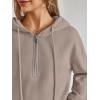 imageTrendy Queen Womens Hoodies Fleece Fashion Half Zip Sweatshirts Cute Y2k Fall Clothes 2025Coffeegrey