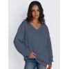 imageTrendy Queen Womens Oversized Sweatshirts Fall Fashion V Neck Hoodies Loose Fit Winter Outfits Teen Girl Clothes 2025Greyblue