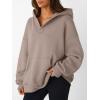 imageTrendy Queen Womens Oversized V Neck Hoodies with Thumb Hole Pullover Sweatshirts Y2k Clothes Fall Fashion Outfits 2025Coffeegrey