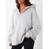 imageTrendy Queen Womens Oversized V Neck Hoodies with Thumb Hole Pullover Sweatshirts Y2k Clothes Fall Fashion Outfits 2025Grey