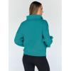 imageTrendy Queen Womens Sweatshirts Quarter Half Zip Pullover Fall Fashion Outfits 2025 Oversized Hoodies Comfy Winter ClothesGreenblue