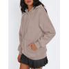 imageTrendy Queen Womens Winter Fleece Sherpa Lined Hoodie Casual Warm Long Sleeve Pullover SweatshirtCoffee Grey
