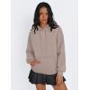 imageTrendy Queen Womens Winter Fleece Sherpa Lined Hoodie Casual Warm Long Sleeve Pullover SweatshirtCoffee Grey