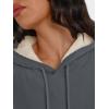 imageTrendy Queen Womens Winter Fleece Sherpa Lined Hoodie Casual Warm Long Sleeve Pullover SweatshirtDark Grey