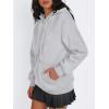 imageTrendy Queen Womens Winter Fleece Sherpa Lined Hoodie Casual Warm Long Sleeve Pullover SweatshirtHeather Grey
