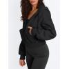 imageTrendy Queen Womens Zip Up Cropped Hoodies Long Sleeve Sweatshirts Casual Jackets Fall Fashion 2025 Winter ClothesBlack