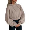 imageTrendy Queen Womens Cute Cropped Hoodies Y2k Long Sleeve Sweatshirts Fall Fashion Outfits Winter Sweater Clothes 2025Coffee Grey