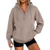 imageTrendy Queen Womens Hoodies Fleece Fashion Half Zip Sweatshirts Cute Y2k Fall Clothes 2025Coffeegrey