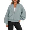 imageTrendy Queen Womens Sweatshirts Zip Up Jackets Hoodies Oversized Gym Tops Casual Fall Outfits Y2k Fashion Winter Clothes 2025Lightgreen
