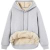 imageTrendy Queen Womens Winter Fleece Sherpa Lined Hoodie Casual Warm Long Sleeve Pullover SweatshirtHeather Grey