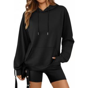 imageTrendy Queen Womens Fall Fashion T Shirts Basic Drawstring Pullover Loose Fit Hoodies Winter Clothes with PocketBlack